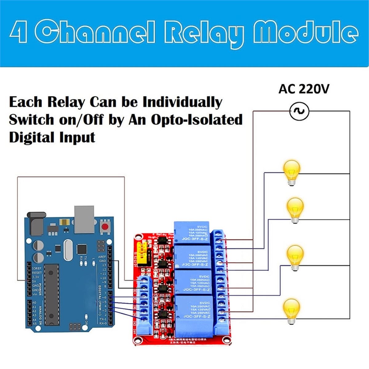 Relay Module 4 Channel - Módulo de Relé de 4 Canales