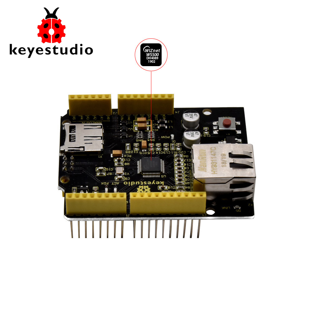 Ethernet W5500 - Keyestudio W5500 Ethernet Shield Placa de