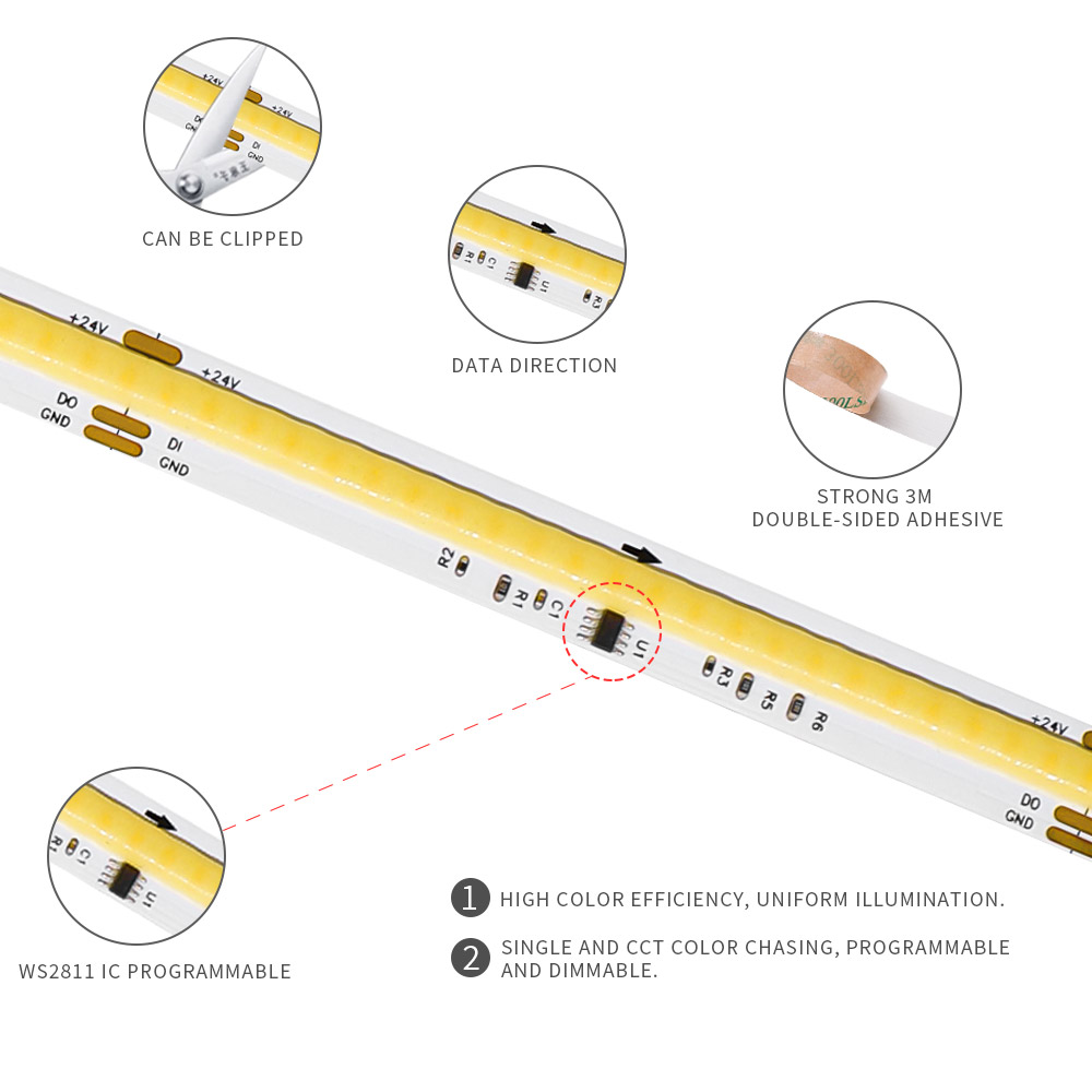 Tira de luces LED COB SPI WS28 - Neopixel reseña y precio