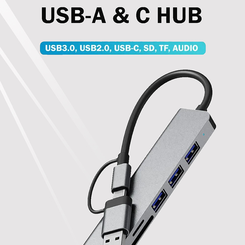 Hub USB tipo C, divisor USB 8  - Sd Card Module reseña y precio
