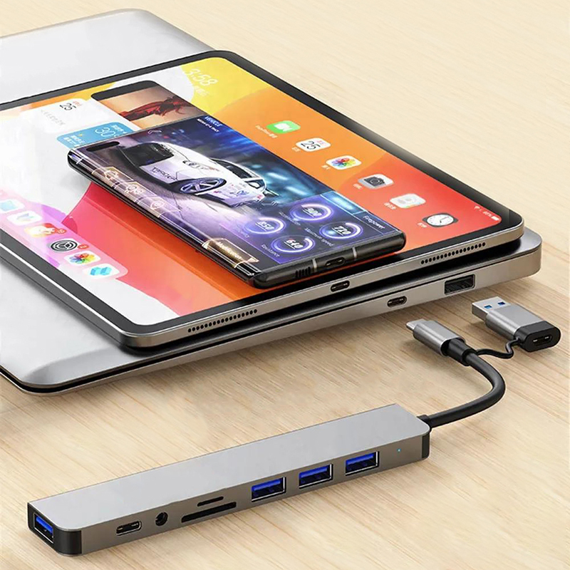 Hub USB tipo C, divisor USB 8  - Sd Card Module reseña y precio