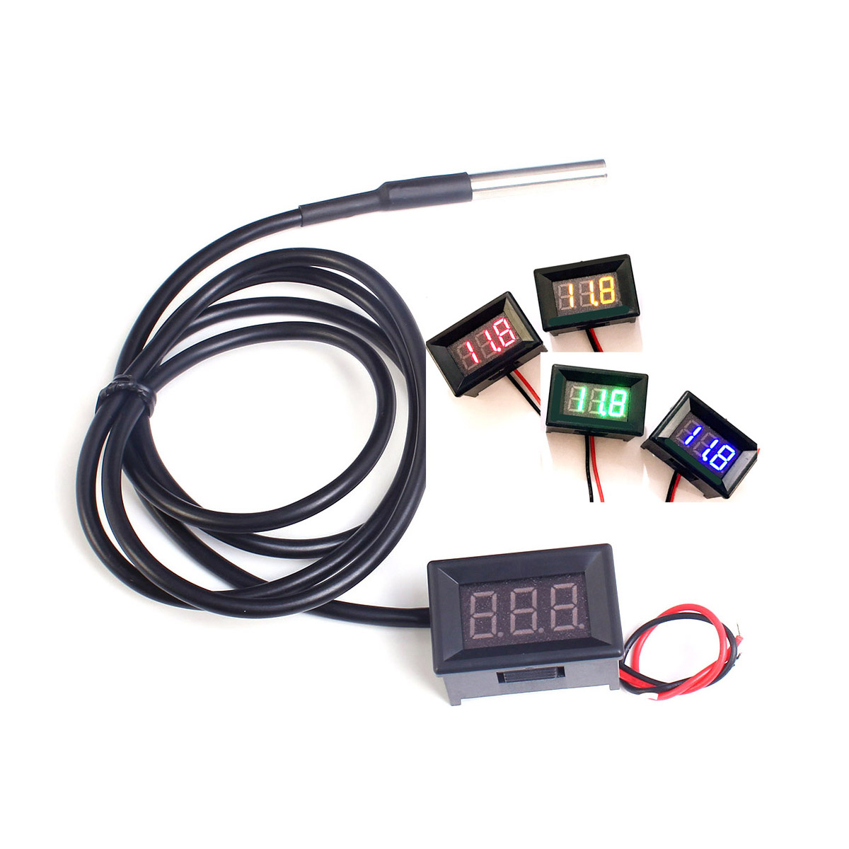 Termómetro Digital LED DC 12V  - Ds18B20 reseña y precio