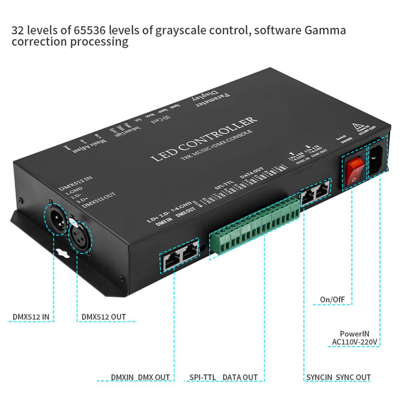 Consola de música T8K + DMX, p - Ws2812B reseña y precio