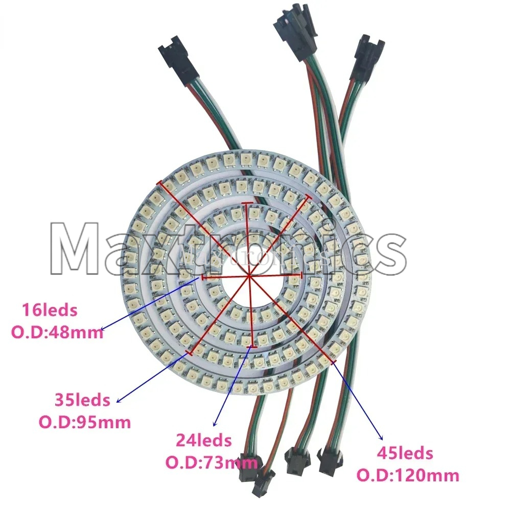 Anillo LED RGB WS2812B FCOB 18 - Ws2812B reseña y precio