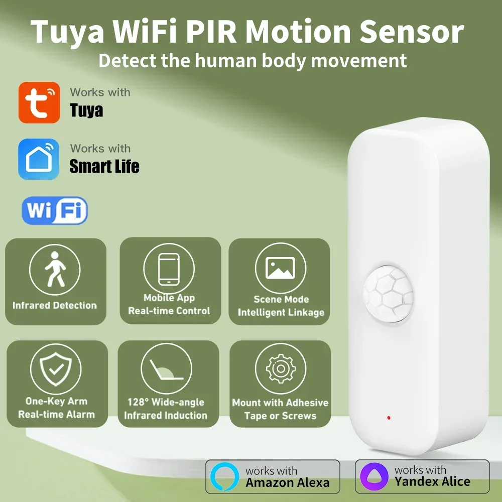 Tuya-Sensor de movimiento WiFI - Pir Motion Sensor reseña y precio